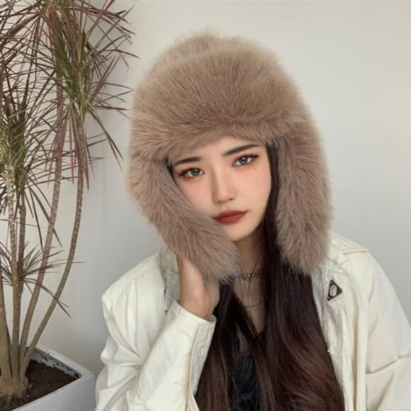 Luxurious Faux Mink Fur Trapper Hat Elegant Minimal Chic Winter Warm main image 7